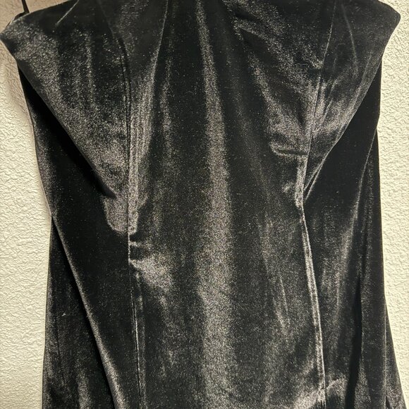 Velvet Panel Semi Sheer Mesh Tube Dress - Picture 2 of 7